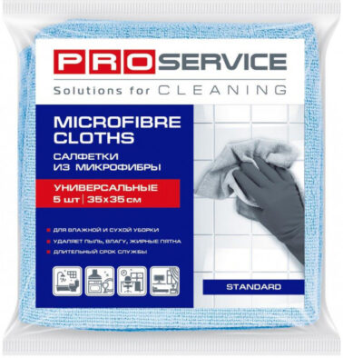Універсальні серветки з мікрофібри 35 x 35см., 5 шт., Pro Service