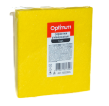 Серветки віскозні 30х35см 5 шт., жовті, Optimum