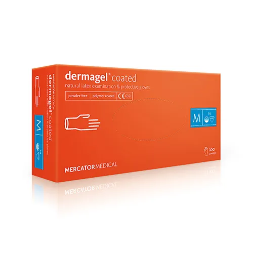 Рукавиці латексні без пудри Dermagel Coated, Mercator Medical, розмір S, M, L