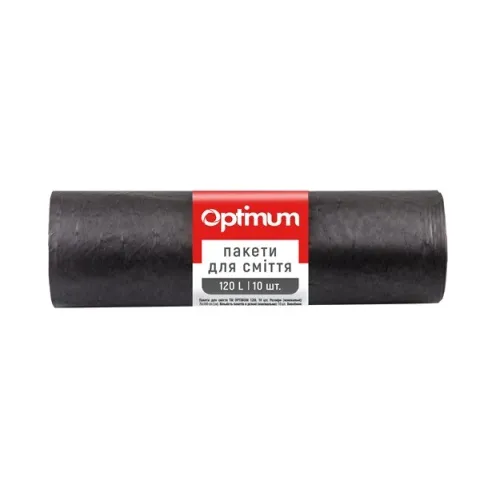 Пакети для сміття чорний LD, 120л, 10шт Optimum, PRO Service