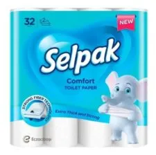 Папір туалетний целюлозний Pro Comfort 2-х шар. 32 шт., Selpak