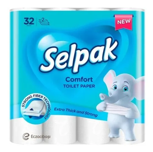 Папір туалетний целюлозний Pro Comfort 2-х шар. 32 шт., Selpak
