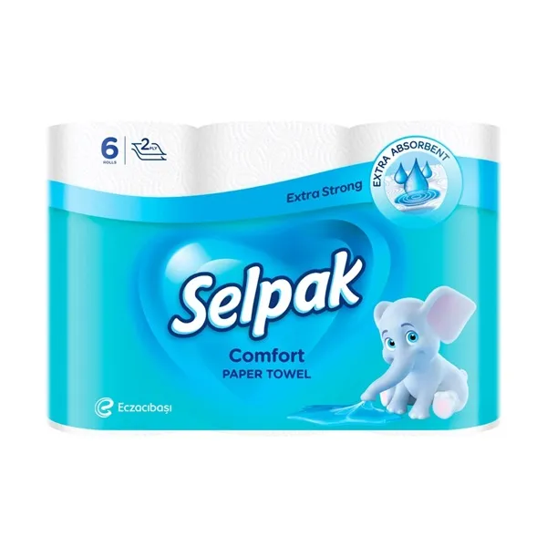 Рушник паперовий кухонний Pro Comfort 2-х шаровий, 6шт., Selpak