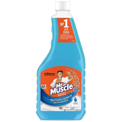 Засіб для миття скла та поверхонь Mr Muscle без розпилювача, 500мл, SC Johnson