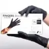 Рукавиці нітрилові чорні міцні Fingers Black Plus, Ceros, розмір S, M, L, XL