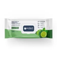 Вологі серветки універсальні з ароматом лайму, 120 шт, ТМ Protect